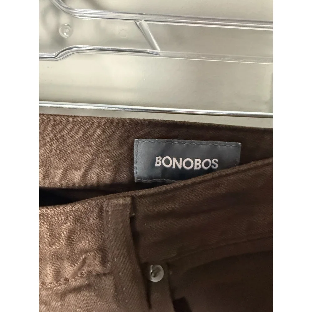 Bonobos Jeans Mens 32x32 Brown Denim Straight Leg Dark Wash Stretch Preppy Pants